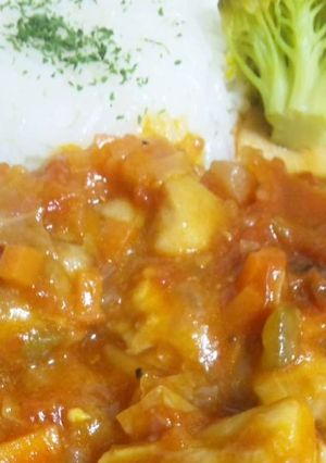 フライパン１つで！鶏のトマト煮込み-レシピのメイン写真