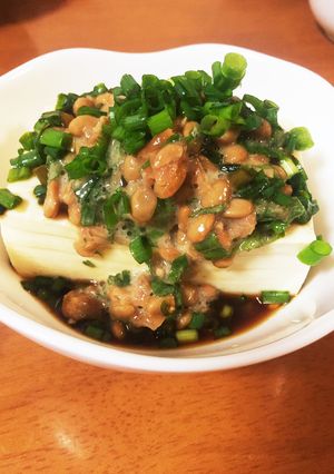 お豆腐の梅・大葉・納豆のせ☆-レシピのメイン写真