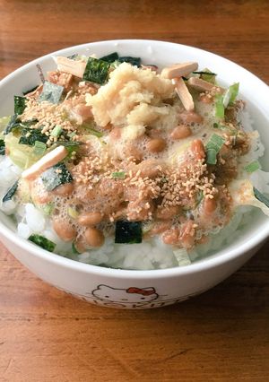 松茸の味お吸い物と納豆の猫まんま生姜入り-レシピのメイン写真