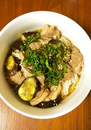 なすと鶏肉のそうめん-レシピのメイン写真
