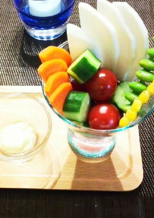 野菜のパフェ風盛☆ディップサラダに♪-レシピのメイン写真