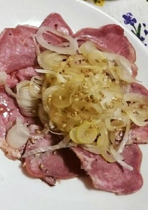覚書用★スモークタンのネギ胡麻油かけ-レシピのメイン写真