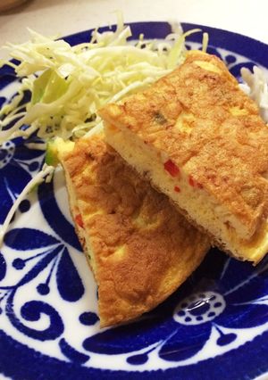 彩りを添えた ふわふわ スフレオムレツ-レシピのメイン写真