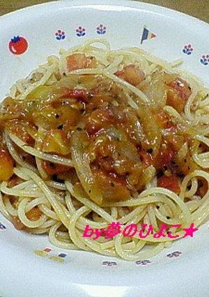 一人分でも美味しい♪簡単トマトのパスタ-レシピのメイン写真