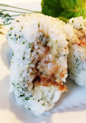 お弁当♬おかか＊お好み焼き風おにぎり-レシピのメイン写真
