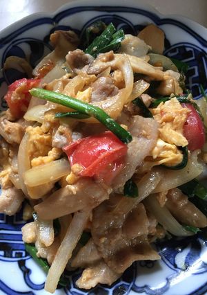 豚バラとニラ卵トマト炒め-レシピのメイン写真