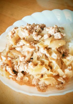 鶏ミンチと春キャベツのゴマ味噌丼☆ランチ-レシピのメイン写真