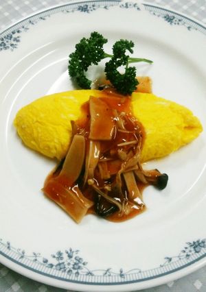 乾燥きのこソースのオムレツ-レシピのメイン写真
