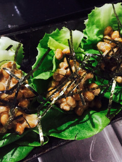超簡単!サラダ菜の納豆巻き-レシピのメイン写真