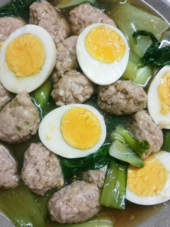 鶏だんごとゆで卵とチンゲン菜のあんかけ-レシピのメイン写真