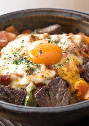 牛焼肉♡チーズ焼きカルボナーラ♪-レシピのメイン写真