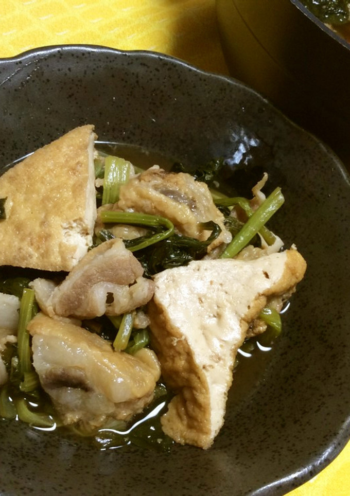 小松菜と厚揚げの煮物-レシピのメイン写真