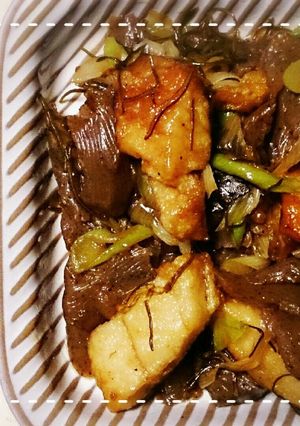 ホッケの干物で！ホッケと蒟蒻の甘辛炒め☺-レシピのメイン写真