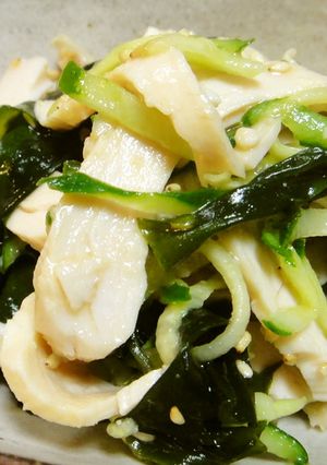 鶏胸肉ときゅうりとわかめの酢の物-レシピのメイン写真