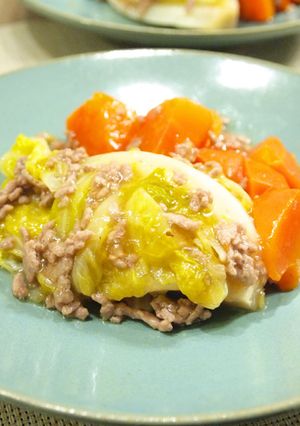 簡単♪春キャベツとひき肉のコンソメ醤油煮-レシピのメイン写真