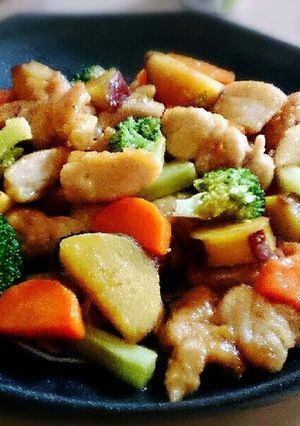 鶏肉と彩り野菜の甘辛炒め-レシピのメイン写真