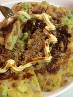 トロけるアボカド♪納豆お好み焼き-レシピのメイン写真