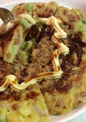 トロけるアボカド♪納豆お好み焼き-レシピのメイン写真