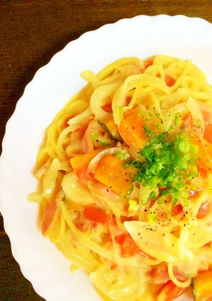 カボチャと豆乳のクリームパスタ-レシピのメイン写真
