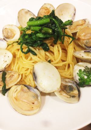 ハマグリと春菊のパスタ-レシピのメイン写真