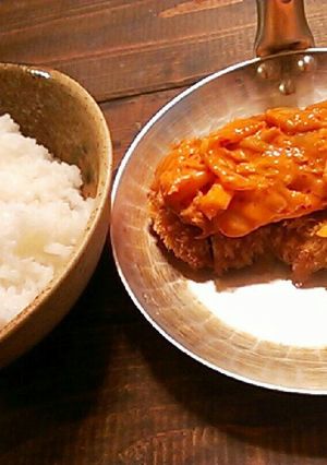 祭太鼓再現レシピ2マヨキムチカツ丼。-レシピのメイン写真