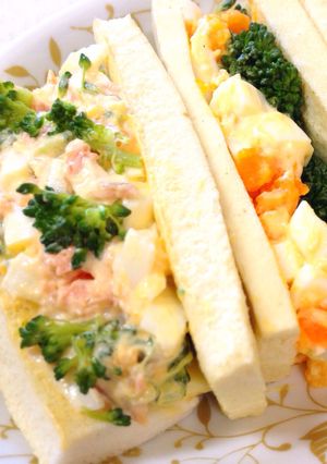 糖質オフ☆高野豆腐パンでマヨ鮭たまサンド-レシピのメイン写真