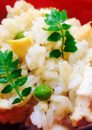 ✿春のお祝い✿筍と舞茸と豆の炊込みご飯-レシピのメイン写真