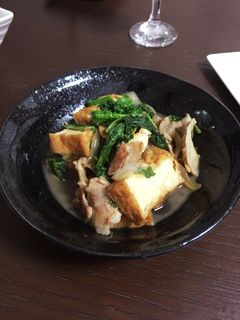 厚揚げの煮物♪菜の花の葉がアクセント!-レシピのメイン写真