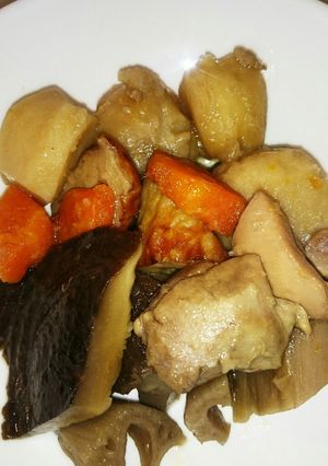 鳥モモ肉と根菜の煮物-レシピのメイン写真