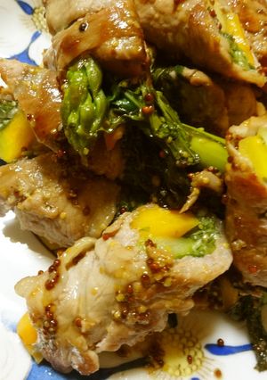 春野菜の肉巻き＊ハニーマスタードソース-レシピのメイン写真