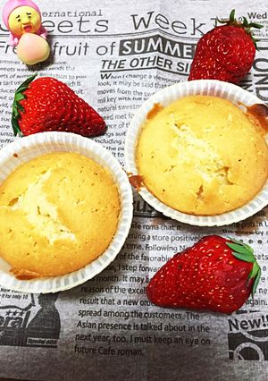 BP不要♡材料4つ♡ジェノワーズマフィン-レシピのメイン写真