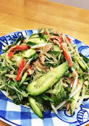 モリモリ食べれる☆水菜の中華風サラダ-レシピのメイン写真