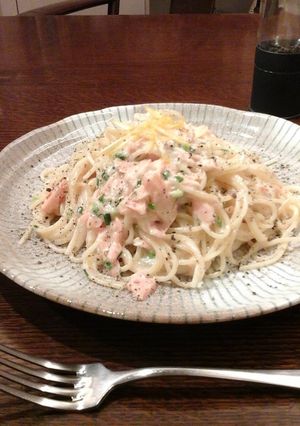 塩鮭豆乳クリームパスタ-レシピのメイン写真