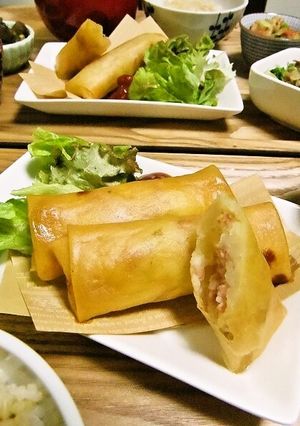 節約＆簡単！ベーコンポテトパイ風春巻き＊-レシピのメイン写真