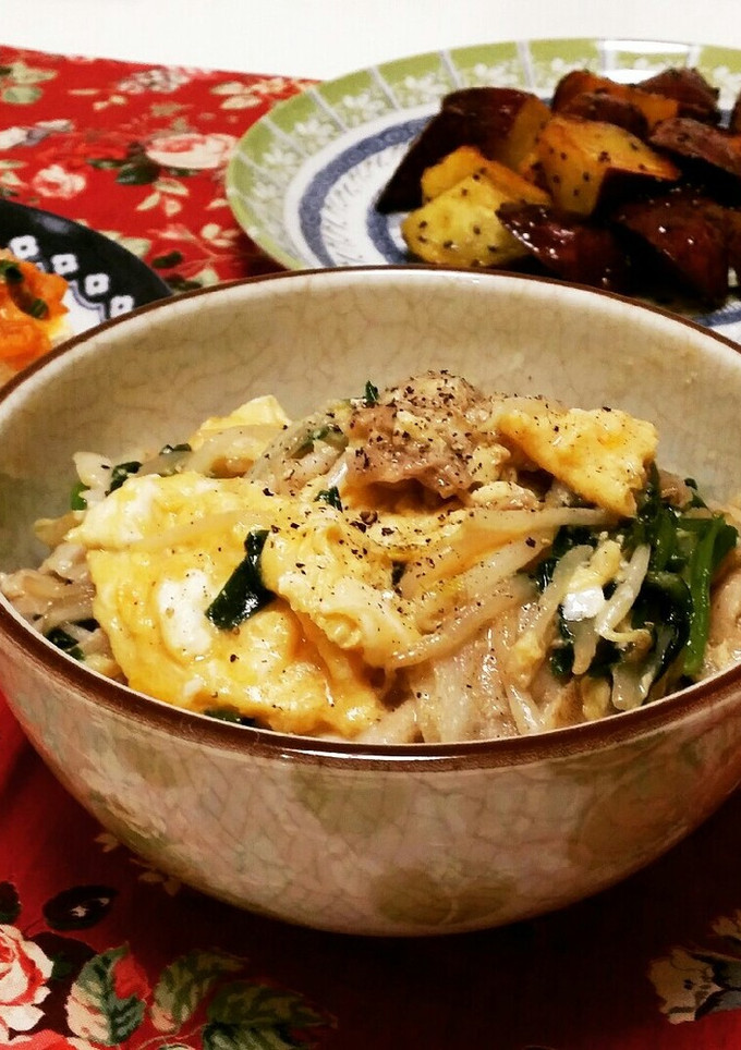 豚にらのたまご炒め 丼でも-レシピのメイン写真