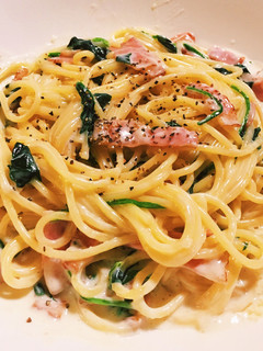 ベーコンとほうれん草のクリームパスタ-レシピのメイン写真