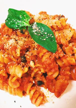ツナときのこのトマトソースパスタ-レシピのメイン写真