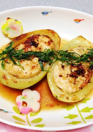 青パパイヤのささみ肉詰め♡大葉風味♪-レシピのメイン写真
