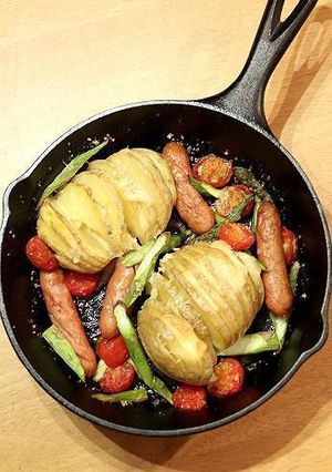 スキレットでハッセルバッグポテト-レシピのメイン写真