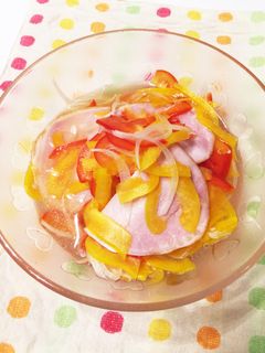 作り置きに☆ハムとパプリカのマリネ-レシピのメイン写真