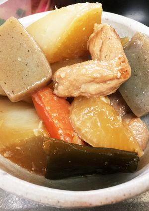 ザク切り野菜と豚ロースのこっくり煮物-レシピのメイン写真