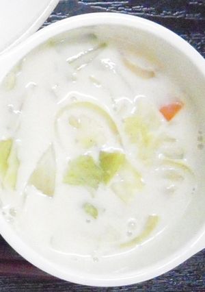 キャベツの豆乳みそスープ☆宇都宮市保セ-レシピのメイン写真