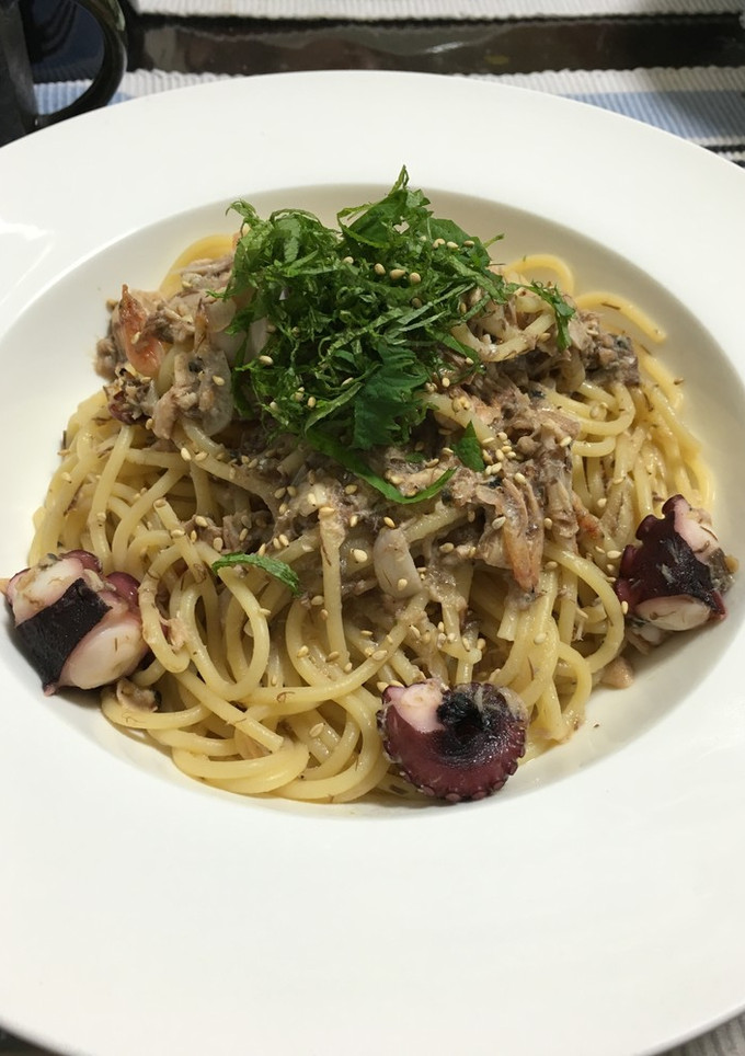 鯖とタコの和風パスタ-レシピのメイン写真