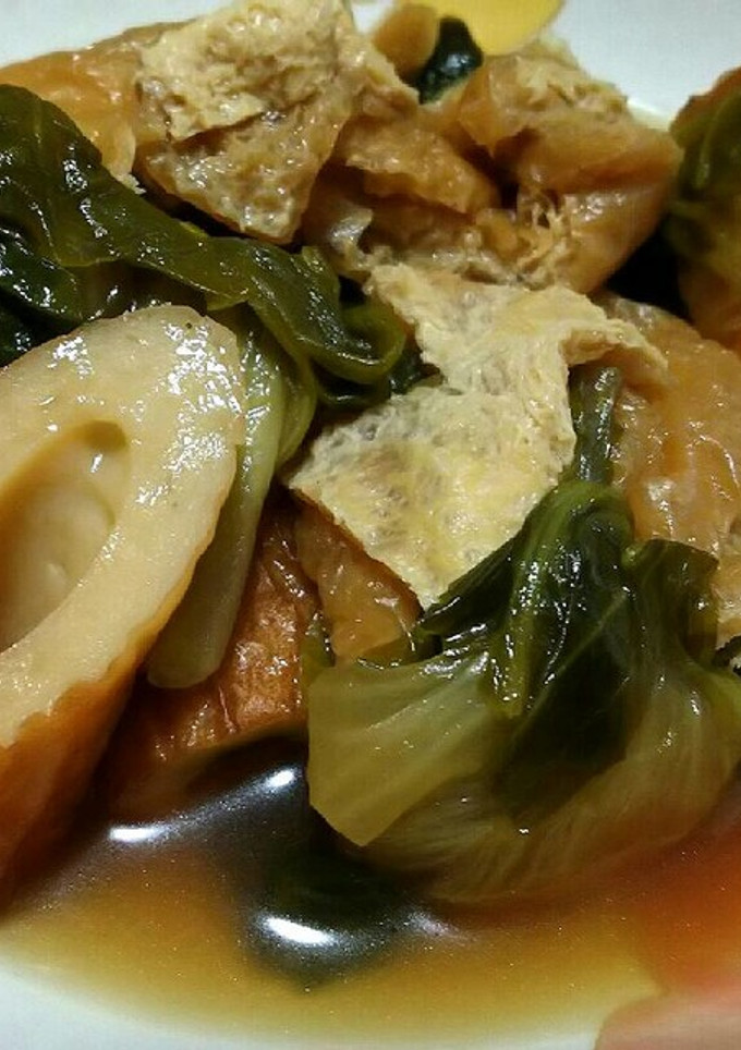 ちくわと油揚げと小松菜の煮物-レシピのメイン写真