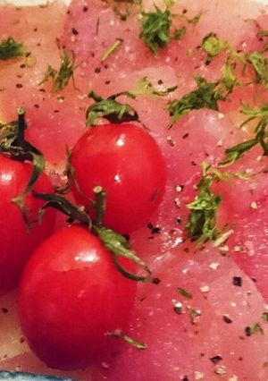 ☆祝10 びんちょうまぐろのカルパッチョ-レシピのメイン写真