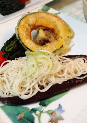 簡単♡米なすの煮びたしと天ぷらそうめん-レシピのメイン写真