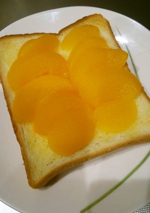 ラーマバター風味で黄桃デザートトースト-レシピのメイン写真