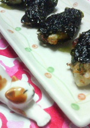 梅風味黒酢たれ納豆と長芋の♡韓国海苔揚げ-レシピのメイン写真