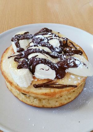 チョコバナナとバニラアイスのホットケーキ-レシピのメイン写真