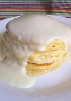 チーズソースたっぷり♡スフレパンケーキ♡-レシピのメイン写真